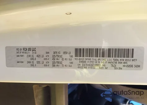 2016 Ram Promaster 1500 Low Roof from USA, damaged, VIN 3C6TRVAG3GE129953